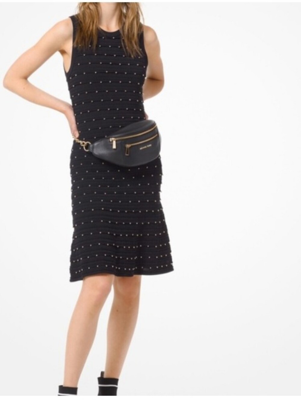 Michael Kors Dress - Black Stretch Gold Studs